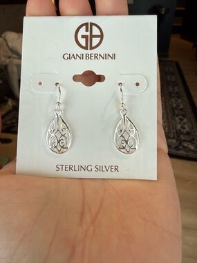 Giani Bernini Sterling Silver Filigree Teardrop Dangle Earrings
